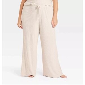 Auden Women's Plus Size‎ XXL Cozy Ribbed Jogger Lounge Pants Oatmeal NWT
